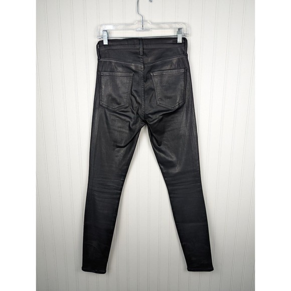 Agolde Womens Waxed Jeans Shiny Black Stretch Denim Size 27‎ Biker Party Stylish - Picture 5 of 13